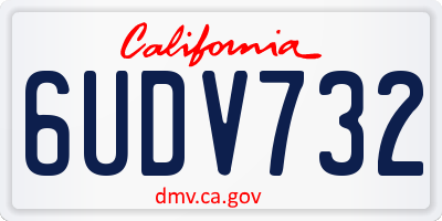 CA license plate 6UDV732