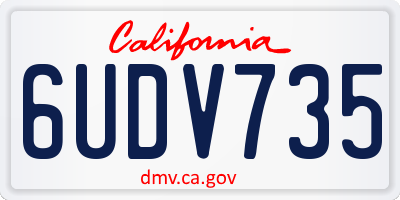 CA license plate 6UDV735