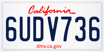CA license plate 6UDV736
