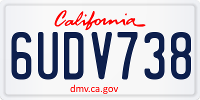 CA license plate 6UDV738