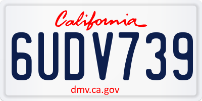CA license plate 6UDV739