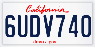 CA license plate 6UDV740