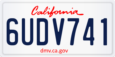 CA license plate 6UDV741