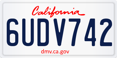 CA license plate 6UDV742