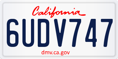 CA license plate 6UDV747