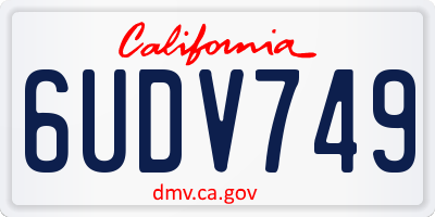 CA license plate 6UDV749