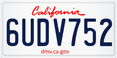 CA license plate 6UDV752