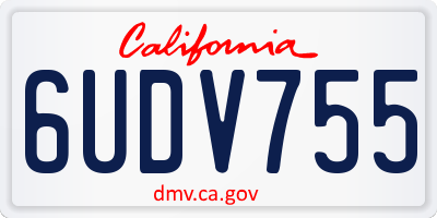 CA license plate 6UDV755