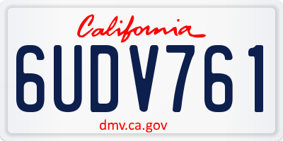 CA license plate 6UDV761