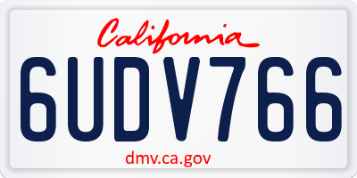 CA license plate 6UDV766
