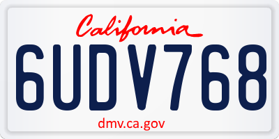 CA license plate 6UDV768