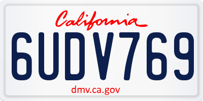 CA license plate 6UDV769