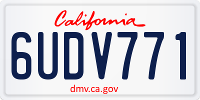 CA license plate 6UDV771