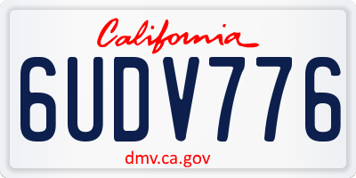 CA license plate 6UDV776