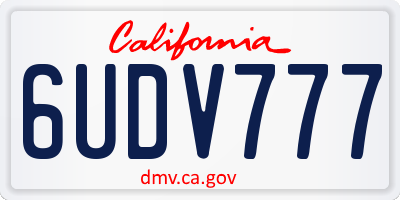 CA license plate 6UDV777