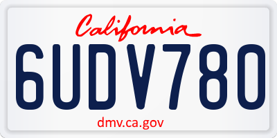 CA license plate 6UDV780