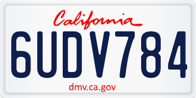CA license plate 6UDV784