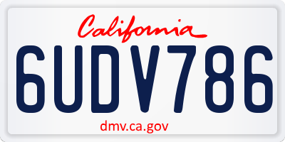 CA license plate 6UDV786