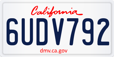 CA license plate 6UDV792