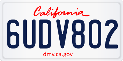 CA license plate 6UDV802