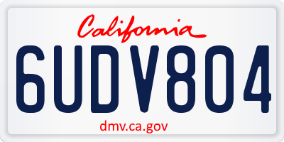 CA license plate 6UDV804
