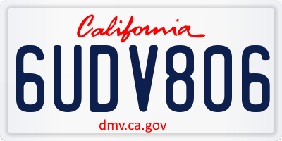 CA license plate 6UDV806