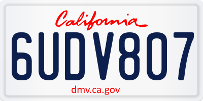 CA license plate 6UDV807