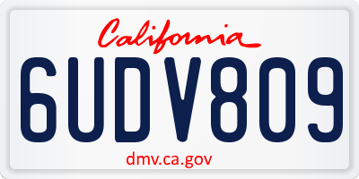 CA license plate 6UDV809