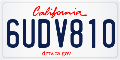 CA license plate 6UDV810