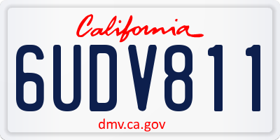 CA license plate 6UDV811