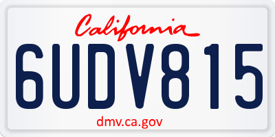 CA license plate 6UDV815