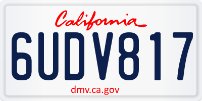 CA license plate 6UDV817