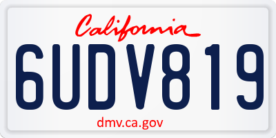CA license plate 6UDV819