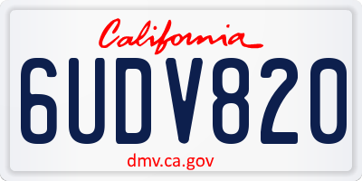 CA license plate 6UDV820