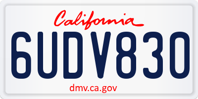 CA license plate 6UDV830