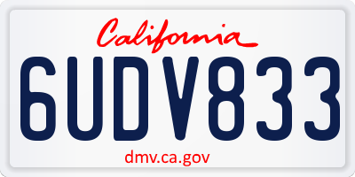 CA license plate 6UDV833