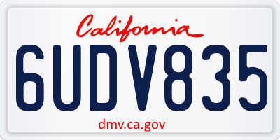 CA license plate 6UDV835