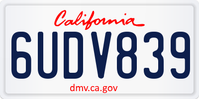 CA license plate 6UDV839
