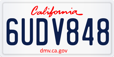 CA license plate 6UDV848