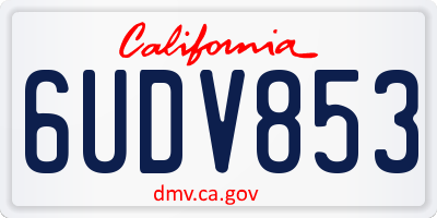 CA license plate 6UDV853