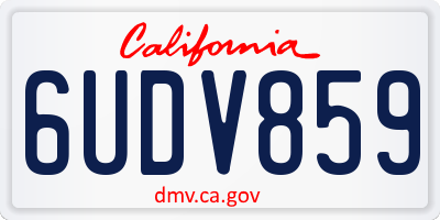 CA license plate 6UDV859