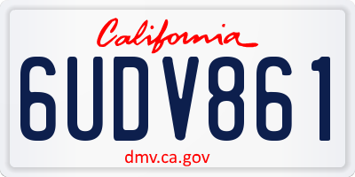 CA license plate 6UDV861