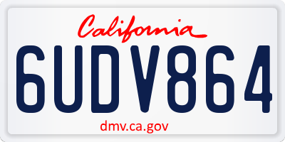 CA license plate 6UDV864