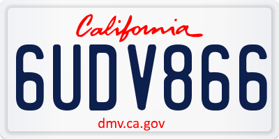 CA license plate 6UDV866