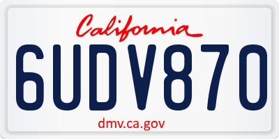 CA license plate 6UDV870