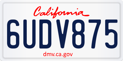 CA license plate 6UDV875