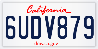 CA license plate 6UDV879