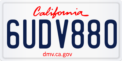 CA license plate 6UDV880