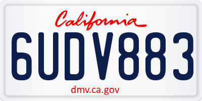 CA license plate 6UDV883