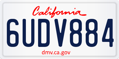 CA license plate 6UDV884